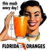 florida,oranges,women,glass,retro