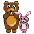 Bear Cry +  Pink Bunny