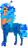 Blue half horse & unicorn