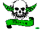 dizzy green skull