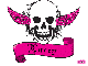 lacey pink skull