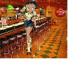 Betty Boop working  and Coca Cola there