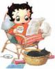 Betty Boop having coffee and read newspaper relax