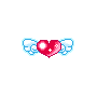 cute red heart with wings