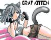 gray kitten girl