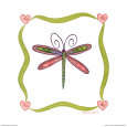 green and pink dragonfly
