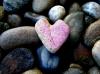 Pink heart, stones
