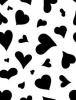 Black and white hearts