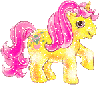 Yellow Pony with Pink Hair