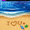 I love you mark on the beach