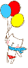 cute kawaii cat & balloons