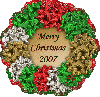 merry christmas wreath of bows