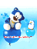 blue teddy bear & penguin