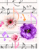 cute kawaii music flowers