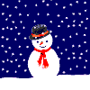 snowman and snow