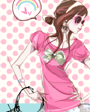 cute kawaii fashion girl thinking abt love