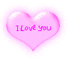 I Love you in a pink blinky heart