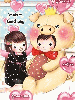 cute kawaii lil lovers the girl loving her gold pig boy too much
