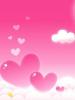 cute kawaii hearts on a cloud