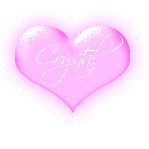 Crystal in a pink flashing heart