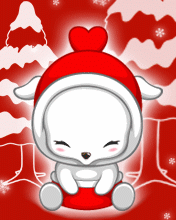 cute kawaii christmas puppy