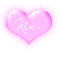 Kim in a pink blinking heart 