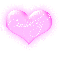 Cimberly in a pink blinking heart