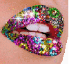 rainbow glitter lips