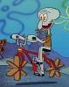 Squidward on his bike