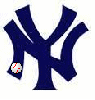 baseball rolling in New York Yankees symbol