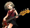 Girl playing bass guitar